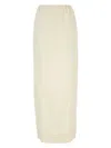 Prada Linen Skirt With Elastic Waistband And Front Slit
