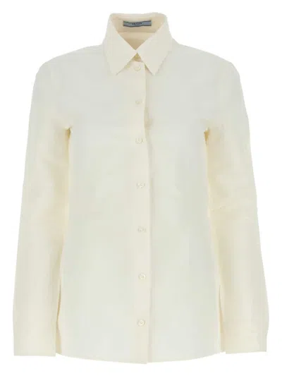 PRADA WOMEN'S IVORY PAPER AND VISCOSE SHIRT