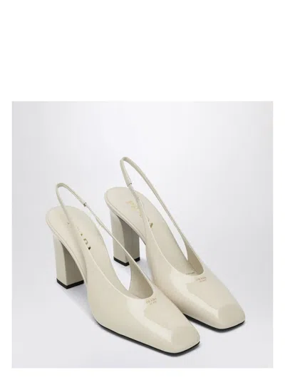 Prada Women's Ivory Patent Leather Slingback Dã©colletã© Pumps | Size 39 | 1i838n085069 In Multicolor