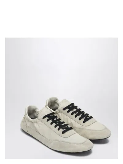 PRADA WOMEN'S IVORY RE-NYLON AND SUEDE SNEAKER COLLAPSE | SIZE 40 | 1E959N005D7C