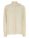 Prada Camicia In Seta Avorio  Donna In White