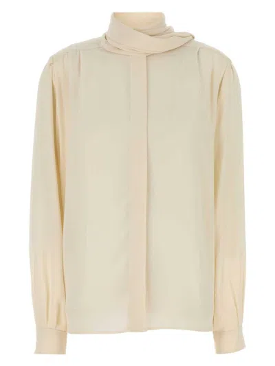 PRADA WOMEN'S IVORY SILK SHIRT