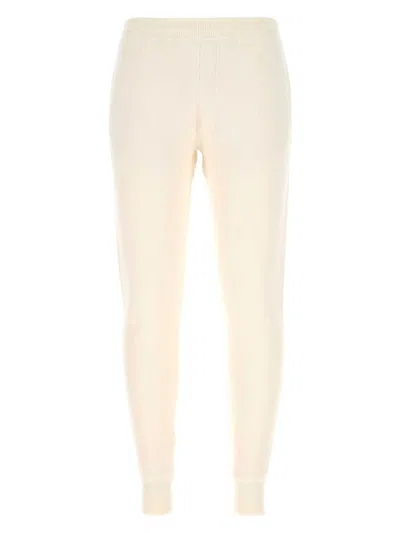PRADA WOMEN'S IVORY STRETCH CASHMERE BLEND JOGGERS