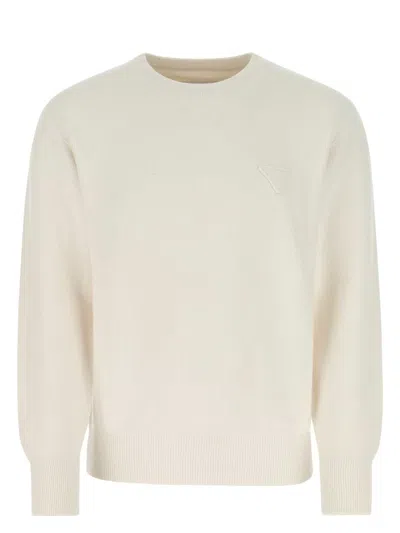 PRADA WOMEN'S IVORY STRETCH CASHMERE BLEND SWEATER