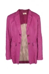 Prada Jacket In Linen In Pink