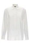 Prada Pleated Logo-jacquard Shirt In White