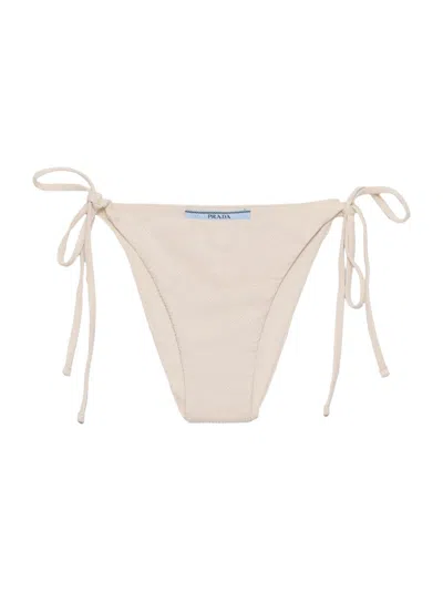 PRADA WOMEN'S JERSEY BIKINI BOTTOM WITH RHINESTONES