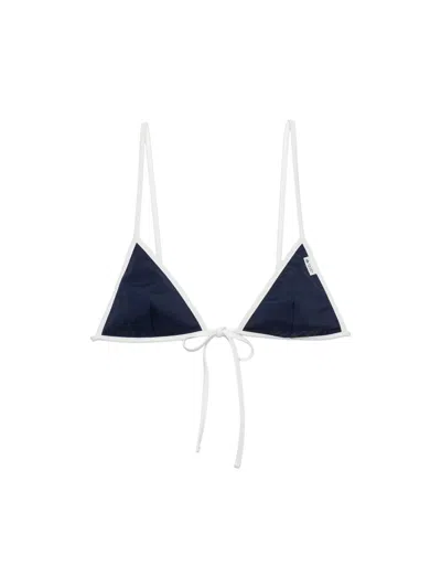 Prada Women's Jersey Bikini Top In Blue