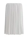 Prada Sophisticated Jersey Midi Skirt With Adjustable Fit In White