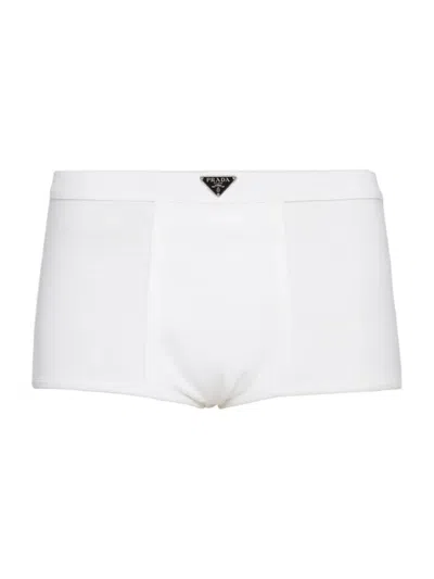 Prada Jersey Shorts In White