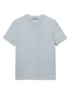 Prada Washed Cotton T-shirt With Short Sleeves In Blue