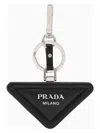 Prada Black Key Ring With Logo Women