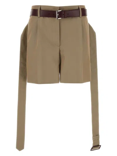 Prada Women's Khaki Twill Shorts