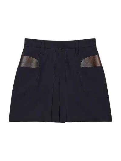 Prada Women's Kid Mohair Mini Skirt In Blue