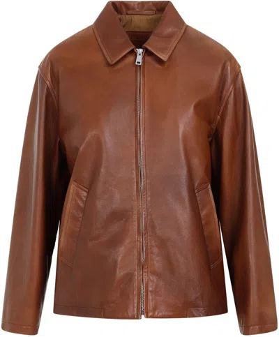 PRADA WOMEN'S LAMB LEATHER JACKET