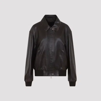 Prada Women's Lambskin Leather Jacket In Black