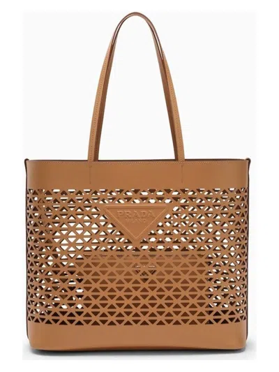 Prada Shopping Bag In Neutral