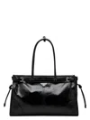 Prada Womens Black Brand-plaque Large Leather Shoulder Bag