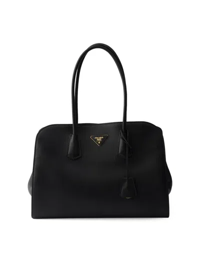 Prada Women's Large Leather Tote Bag In Black