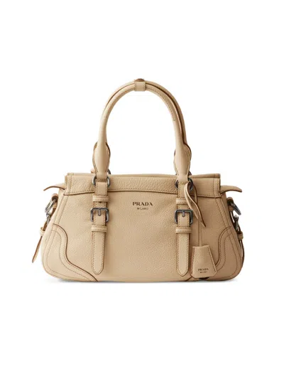 Prada Women's Large Leather Tote Bag In Sand