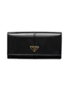 Prada Women's Large Leather Wallet In Black