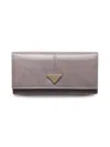 Prada Large Leather Wallet In Pink