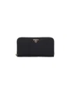 Prada Women Large Logo Wallet In Black