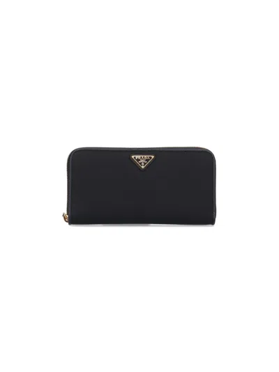 Prada Women Large Logo Wallet In Black