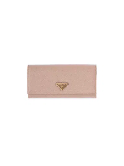 Prada Women's Large Saffiano Leather Wallet In Pink
