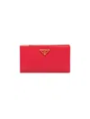 Prada Women's Large Saffiano Leather Wallet In Red
