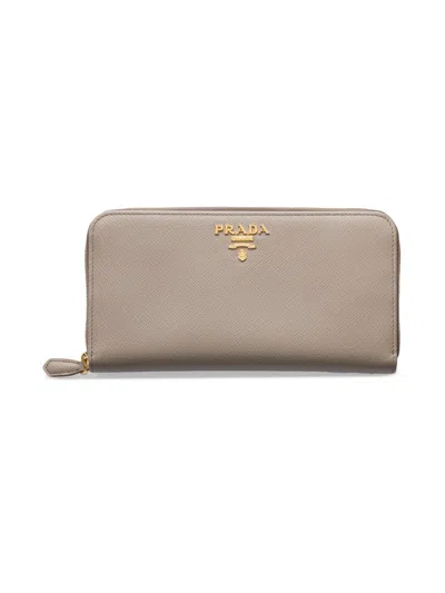Prada Women's Large Saffiano Leather Wallet In Sand