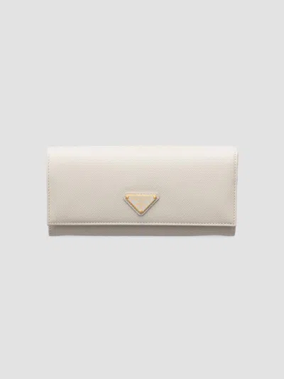 Prada Women's Large Saffiano Leather Wallet In Sand