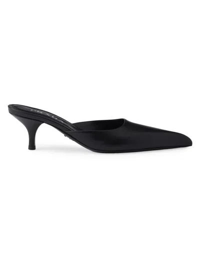 Prada Women's Leather 55mm Mules In Black