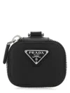 Prada Women's Leather Air Pods Case In Black