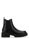 Prada Black Leather Ankle Boots