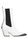 Prada White Leather Ankle Boots