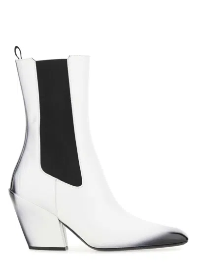 PRADA WOMEN'S LEATHER ANKLE BOOTS