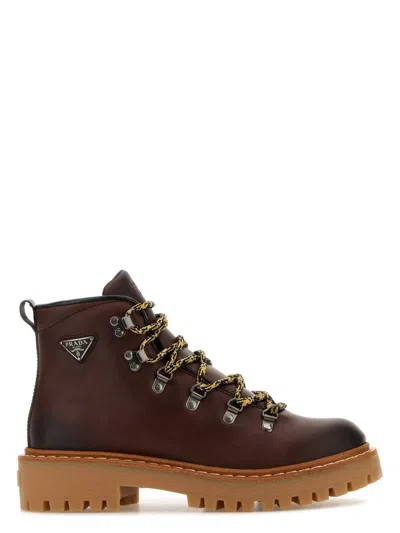 PRADA WOMEN'S LEATHER ANKLE BOOTS