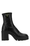 Prada Ankle Highheeled Boots In Black