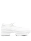 Prada Mesh Upper Platform Ballerinas With Strap Detail In White