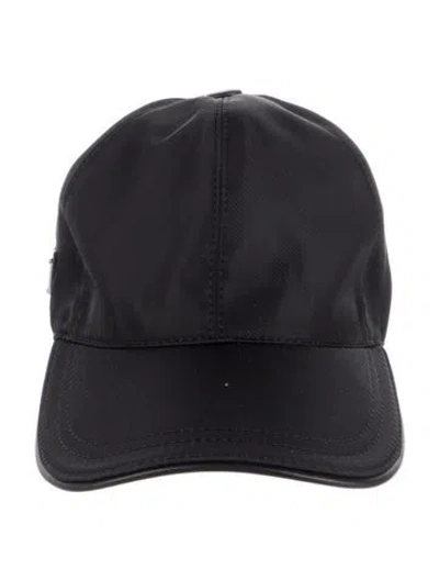 Pre-owned Prada Women's Leather Baseball Hat In Black