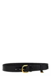 Prada Leather Belt With Engraved Buckle In Black