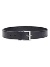Prada Black Regular Belt With Rectangular Buckle In Black