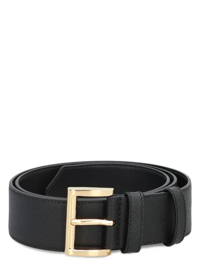 PRADA WOMEN'S LEATHER BELT WITH LOGO