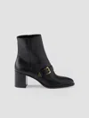 Prada Black Leather Ankle Boots In Black