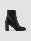 Prada 85 Leather Ankle Boots In Black