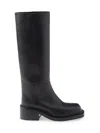 Prada Black Leather Boots In Black