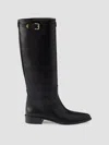 Prada Leather Knee-high Boots In Black