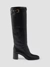 Prada Leather Boots In Black