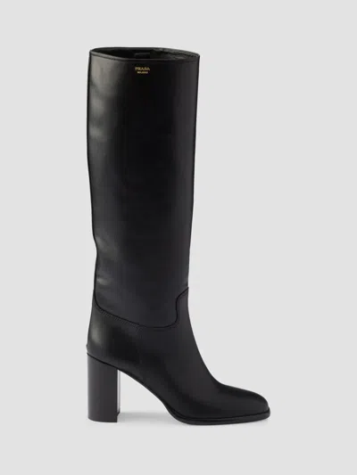 Prada Women's Leather Boots In Black